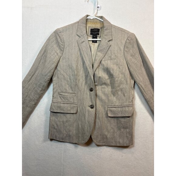 J.Crew Schoolboy Blazer Size 4 Beige Two-Button Womens Jacket - Picture 2 of 16